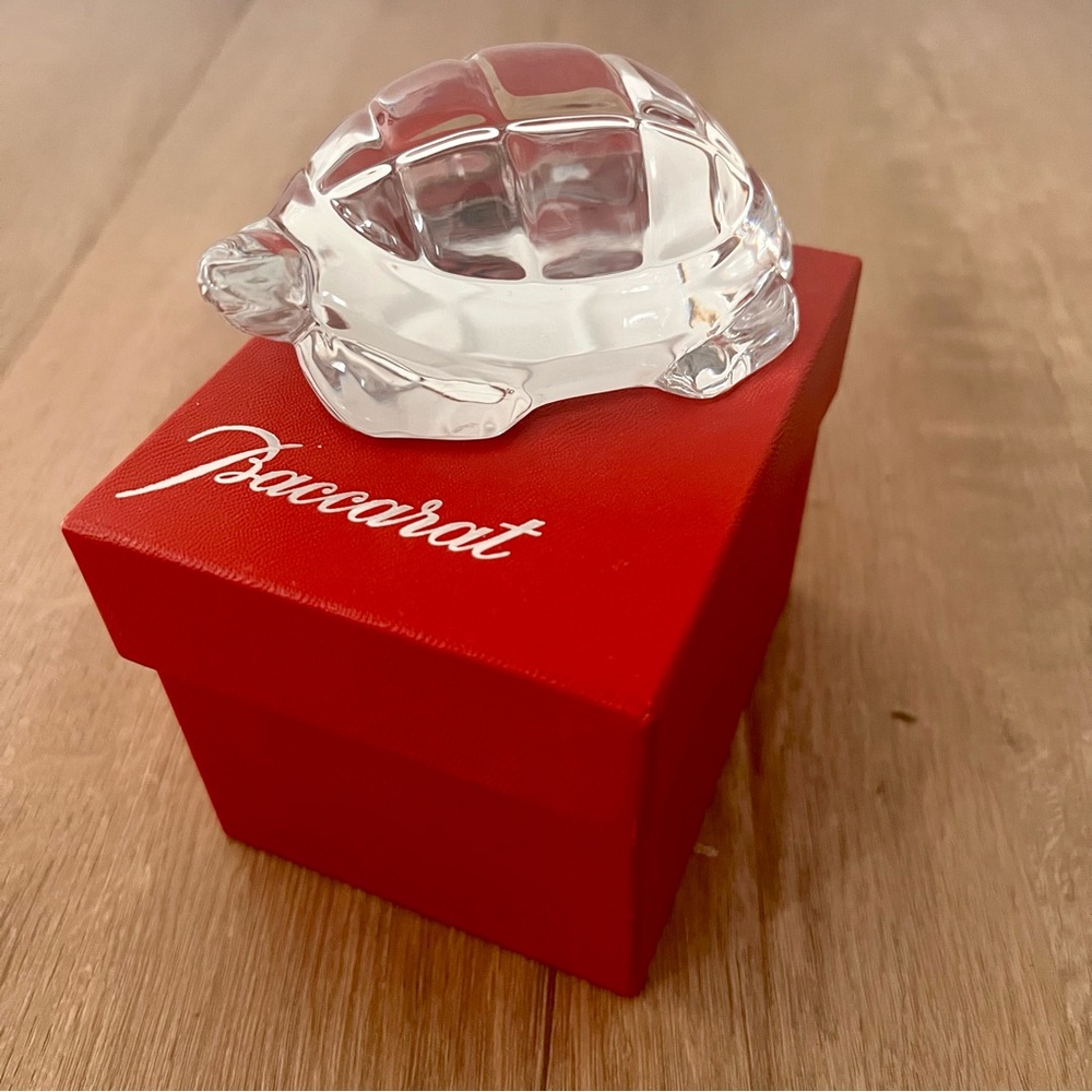 Baccarat France Crystal Heritage Turtle Figurine Paperweight‎ MSRP $610 With Box